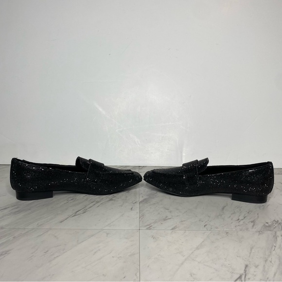 Steve Madden Riski Black Rhinestone Square Toe Loafer 6 1/2 M - Picture 5 of 15